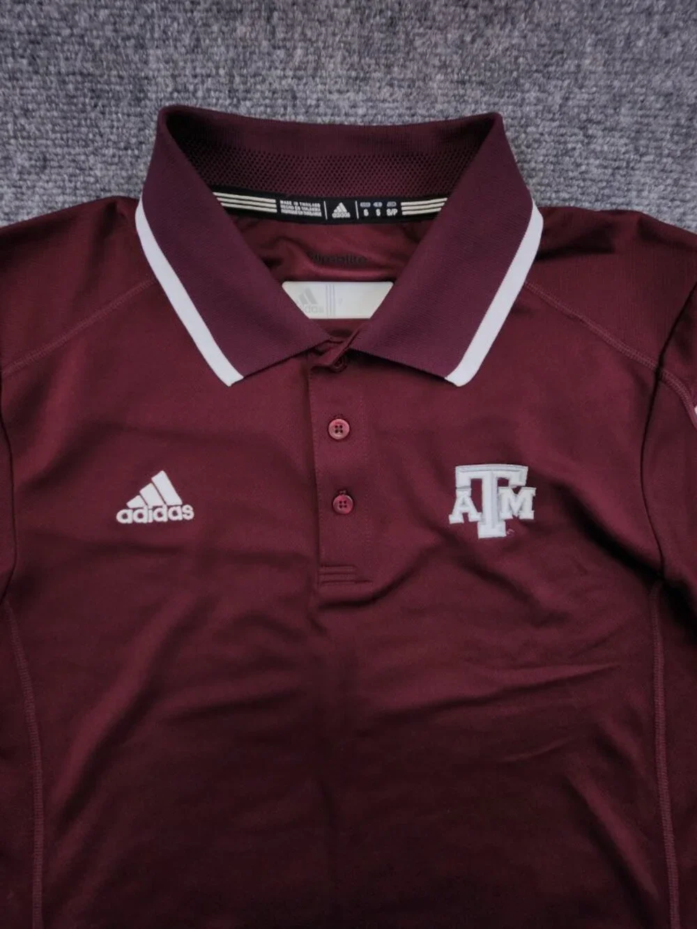 Adidas Climalite Men's Small Texas A&M Red Maroon Short Sleeve Polo Shirt Logo